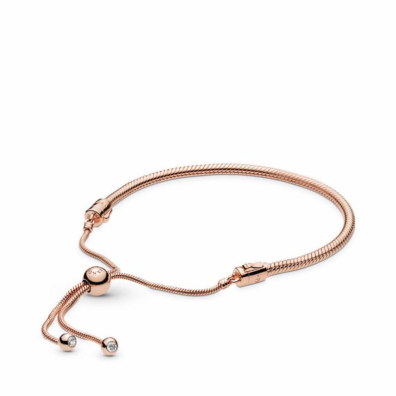 Pandora Moments Snake Chain Slider Bracelet NZ Sale, Pandora Rose™ (857930-SXK)